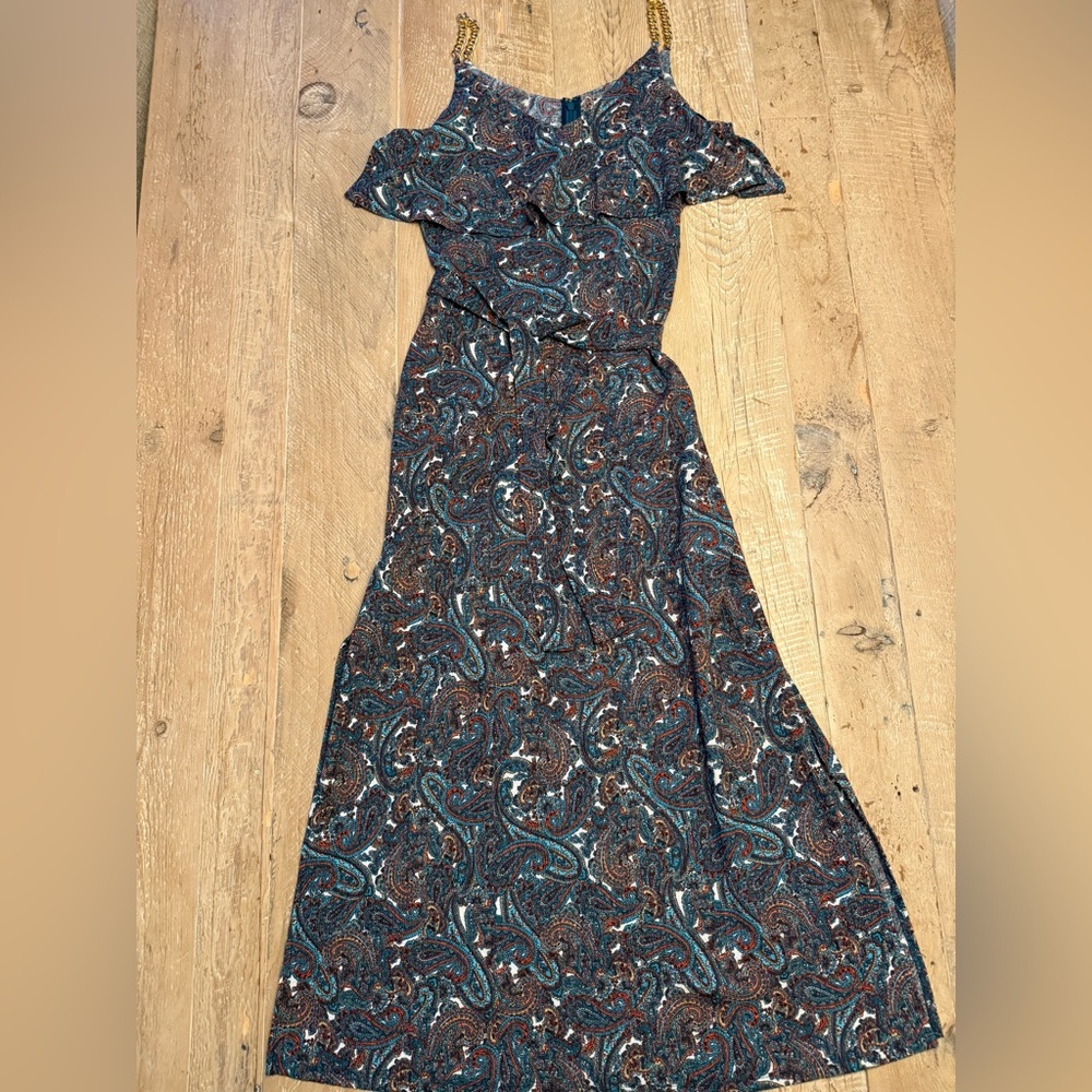 Michael Kors Chain Strap Paisley Maxi Dress S - Picture 2 of 9
